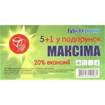 Губка кухонная МАКСИМА 5+1 