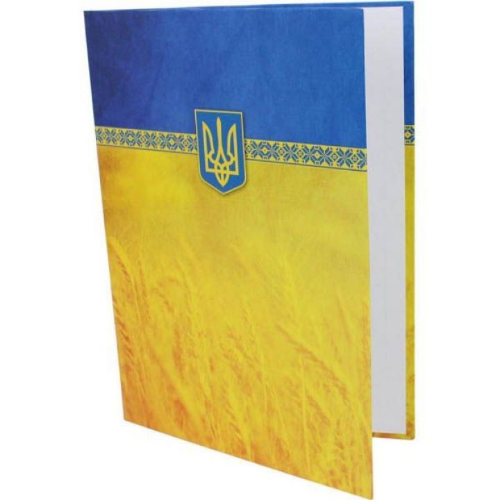 Папка специальная Economix Герб А4 на подпись желто-голубая (17707660)