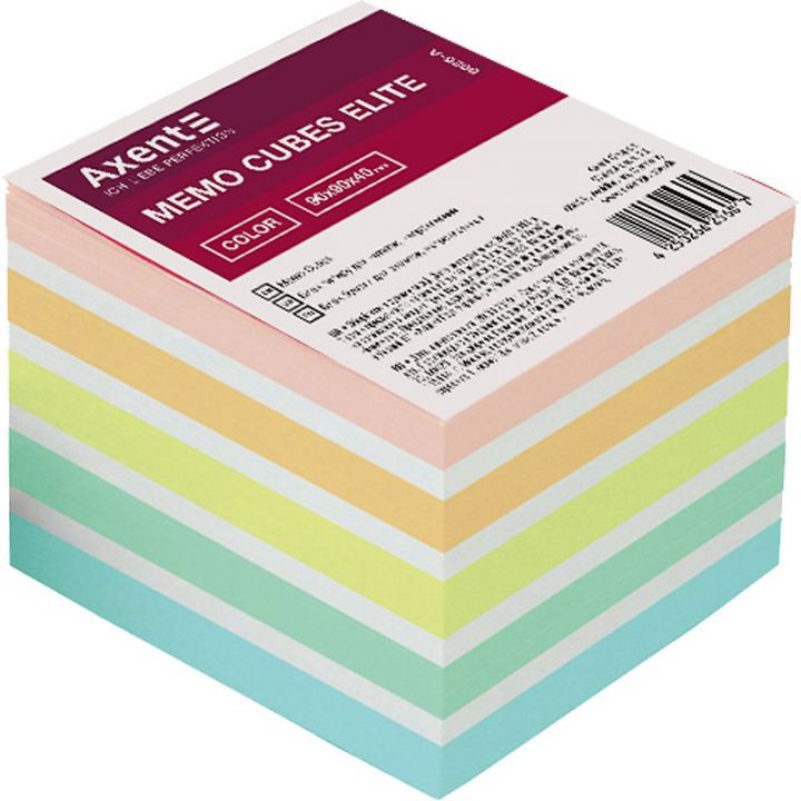 Бумага для заметок Axent Elite Color не склеенная 90 x 90 мм 70 г/м2 420 листов разноцветный (8026-A)
