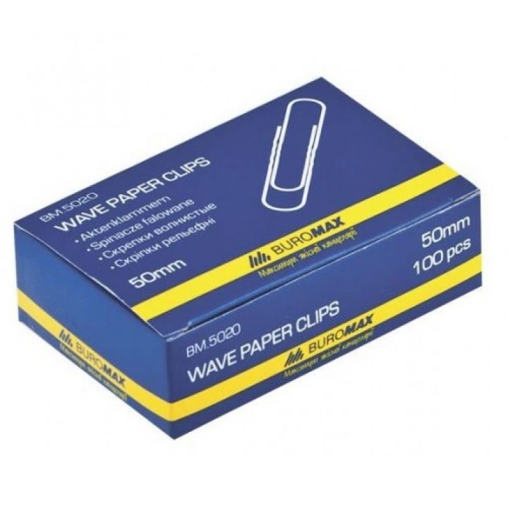 Скрепки рельефные Buromax 50 мм 100 шт (BM.5020)