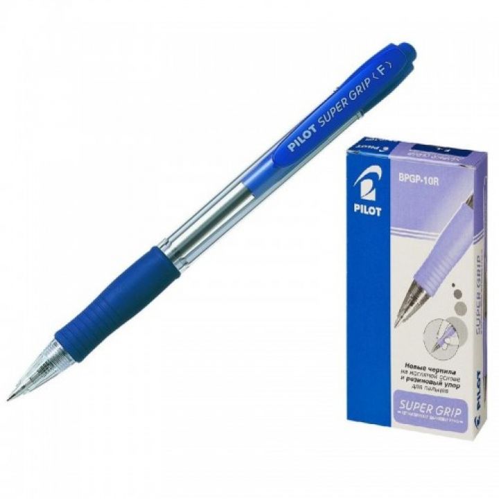 Ручка шариковая Super Grip Pilot синяя (BPGP-10R-F-L)