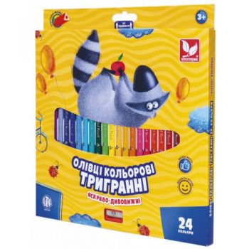Карандаши цветные трехгранные с точилкой