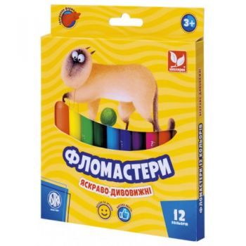 Фломастеры 12 цветов конус