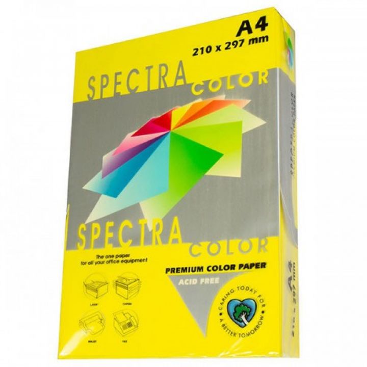 Бумага Sinar Spectra А4 80 г/м2 500 листов лимонный (210)